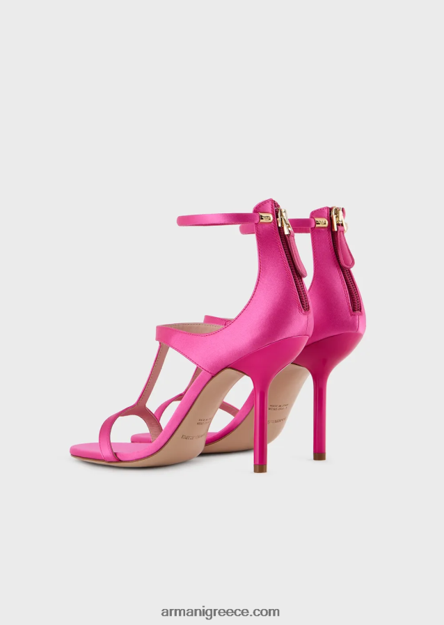 γυναίκες Armani σατέν t-σανδάλια με γόβες στιλέτο 4046R6520 φουξία