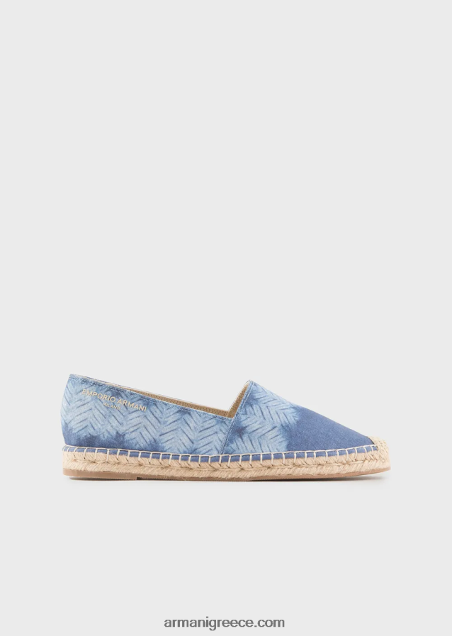 γυναίκες Armani εμπριμέ εσπαντρίγιες σε καμβά 4046R6540 γαλανός