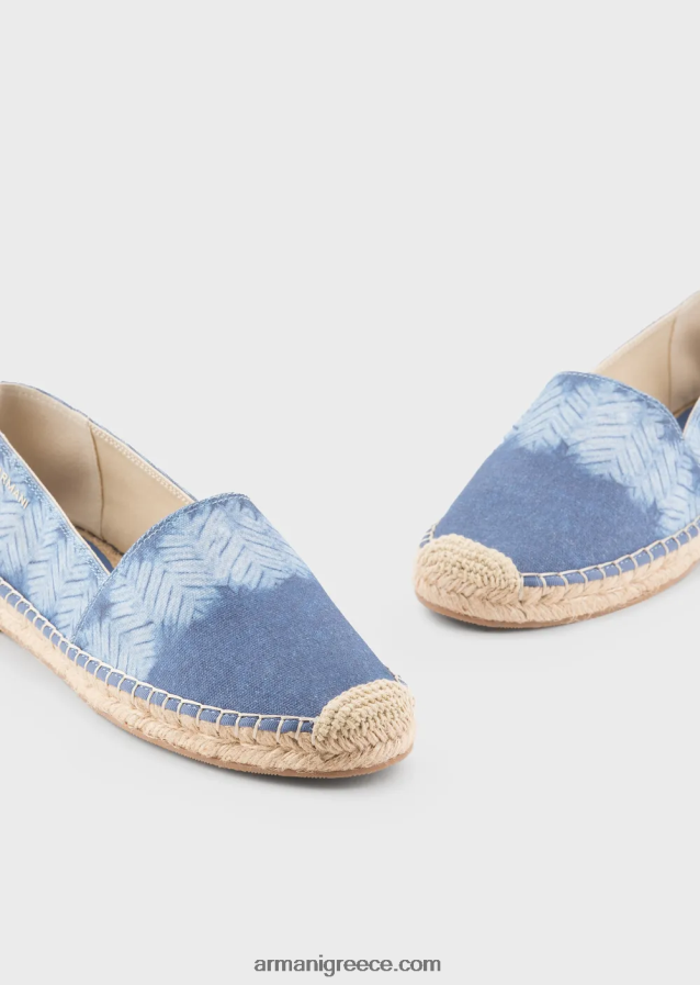 γυναίκες Armani εμπριμέ εσπαντρίγιες σε καμβά 4046R6540 γαλανός