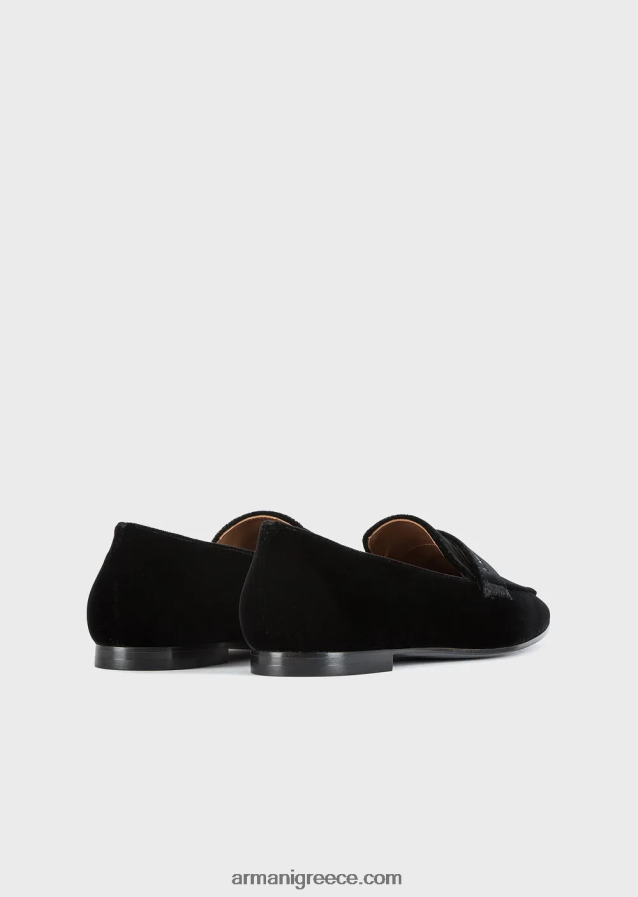 γυναίκες Armani βελούδινα loafers 4046R6498 μαύρος