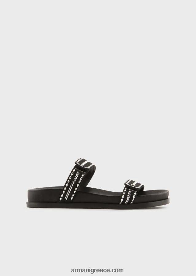 γυναίκες Armani Σανδάλια με διπλή ζώνη με καρφιά ea 4046R6537 μαύρος