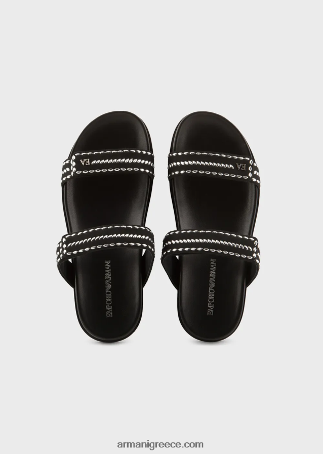γυναίκες Armani Σανδάλια με διπλή ζώνη με καρφιά ea 4046R6537 μαύρος