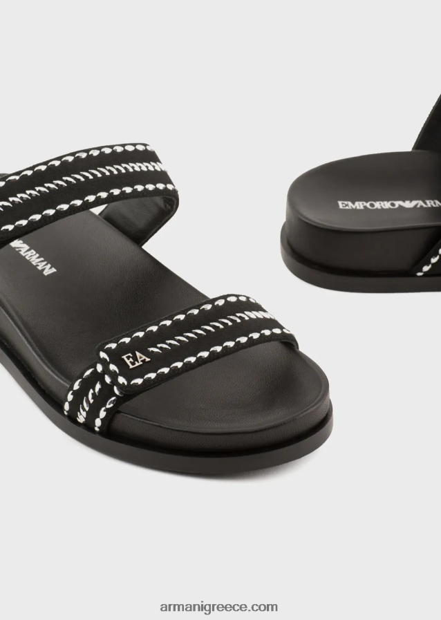 γυναίκες Armani Σανδάλια με διπλή ζώνη με καρφιά ea 4046R6537 μαύρος