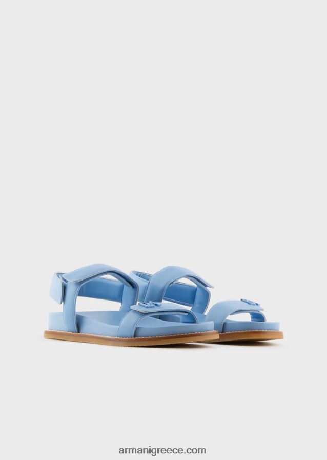 γυναίκες Armani Διπλό σανδάλια από δέρμα νάπα με λογότυπο ea 4046R6539 γαλανός
