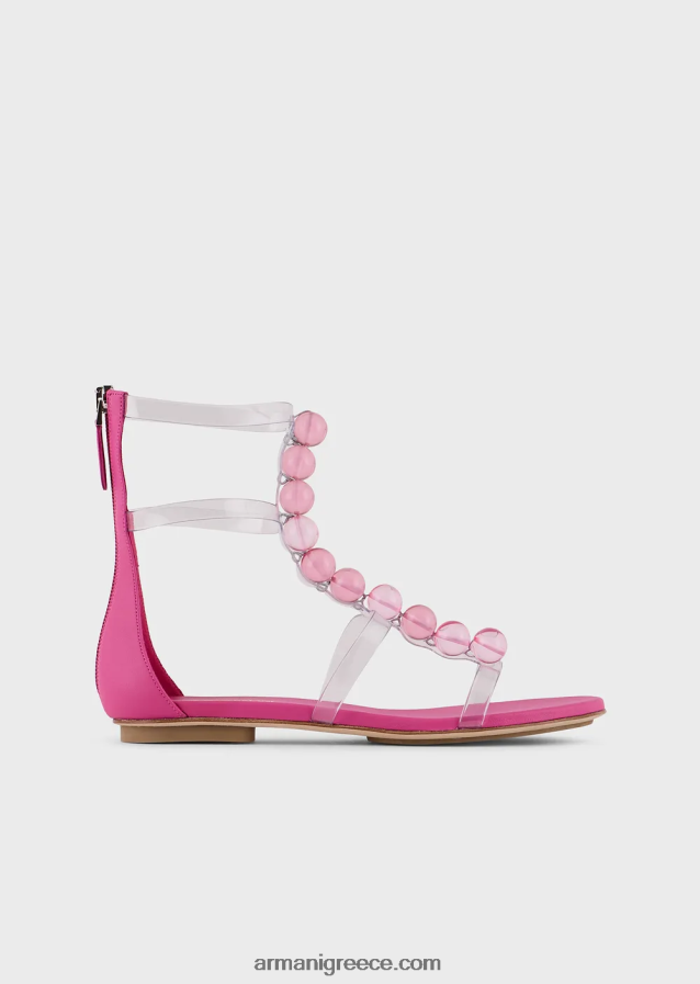γυναίκες Armani σανδάλια pvc με γυάλινες χάντρες 4046R6541 ροζ
