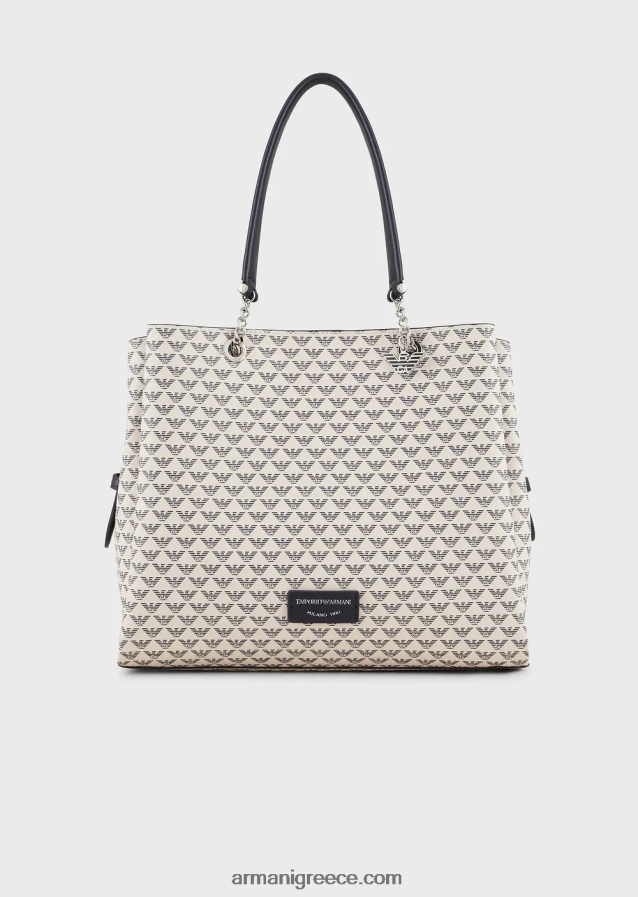 γυναίκες Armani Ολόσωμη τσάντα eagle shopper με αετό γούρι 4046R6723 μπλε λογότυπο