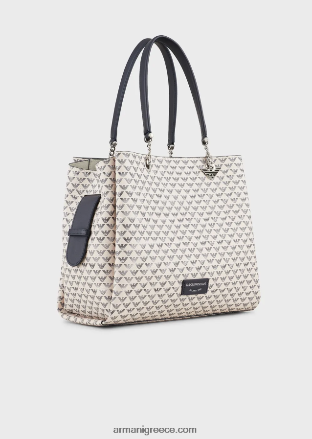 γυναίκες Armani Ολόσωμη τσάντα eagle shopper με αετό γούρι 4046R6723 μπλε λογότυπο