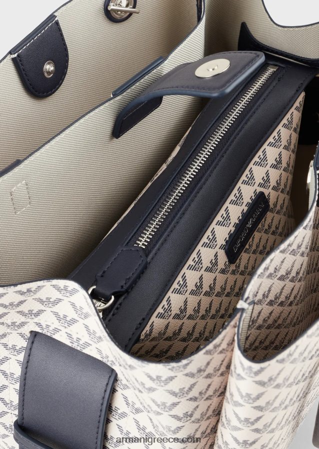 γυναίκες Armani Ολόσωμη τσάντα eagle shopper με αετό γούρι 4046R6723 μπλε λογότυπο