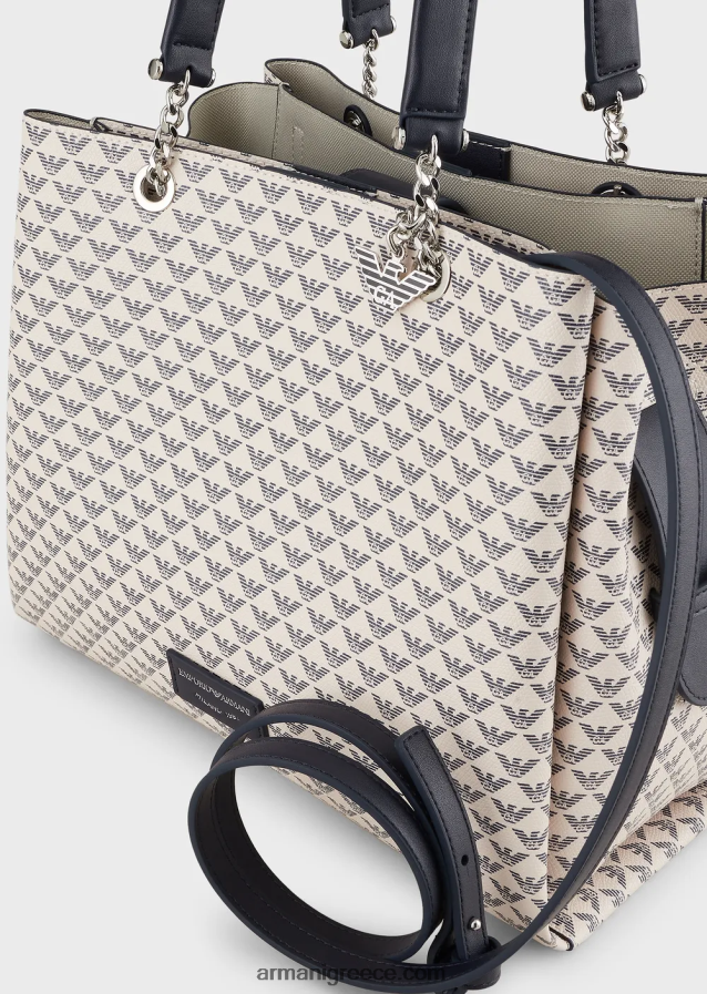 γυναίκες Armani Ολόσωμη τσάντα eagle shopper με αετό γούρι 4046R6723 μπλε λογότυπο