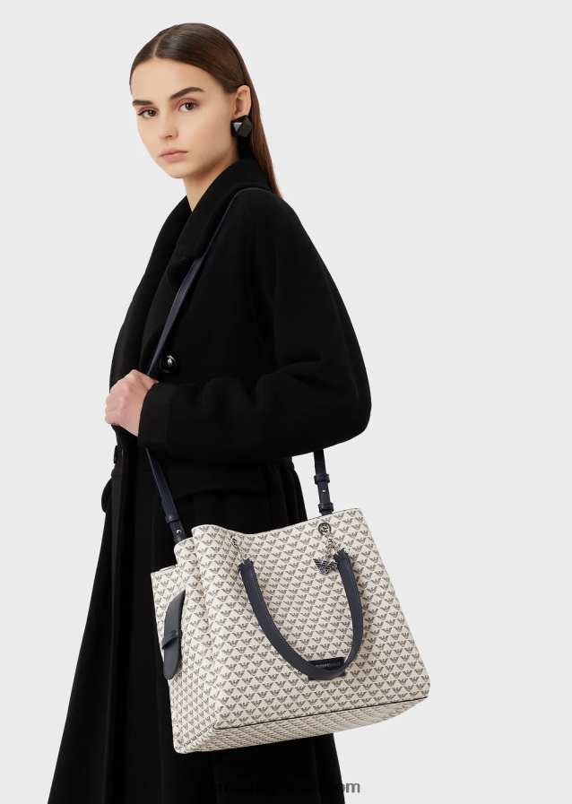 γυναίκες Armani Ολόσωμη τσάντα eagle shopper με αετό γούρι 4046R6723 μπλε λογότυπο