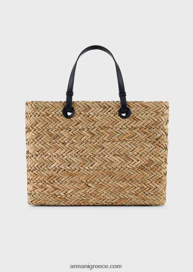 γυναίκες Armani mare capsule συλλογή ψάθινη τσάντα shopper 4046R6737 μπεζ