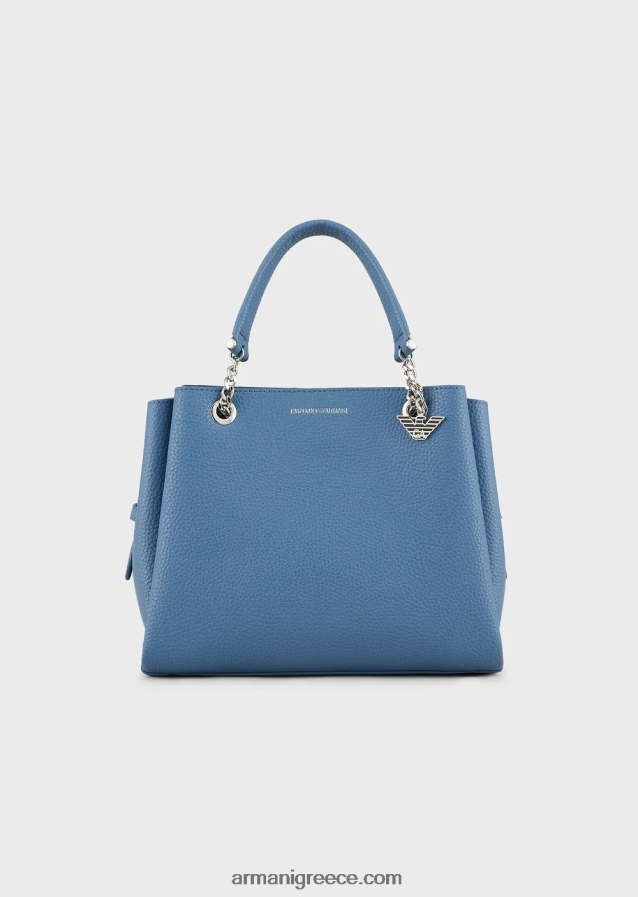 γυναίκες Armani Δερμάτινη τσάντα palmellato με γούρι αετού 4046R6725 γαλανός