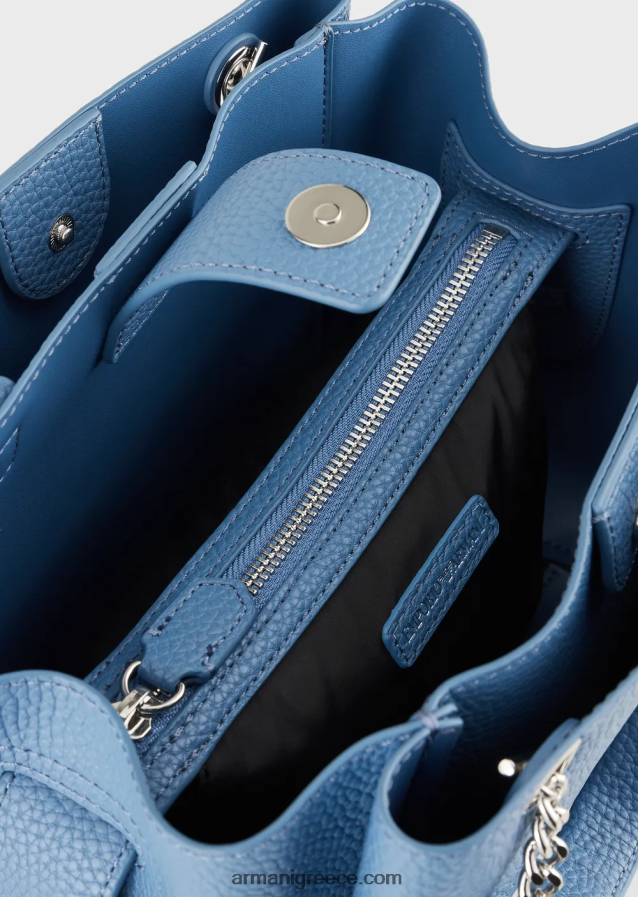 γυναίκες Armani Δερμάτινη τσάντα palmellato με γούρι αετού 4046R6725 γαλανός
