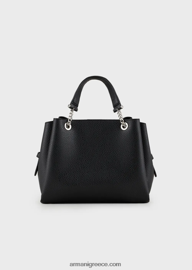 γυναίκες Armani Δερμάτινη τσάντα palmellato με γούρι αετού 4046R6727 μαύρος