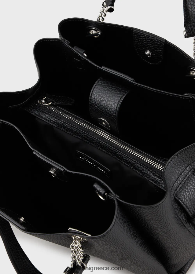 γυναίκες Armani Δερμάτινη τσάντα palmellato με γούρι αετού 4046R6727 μαύρος