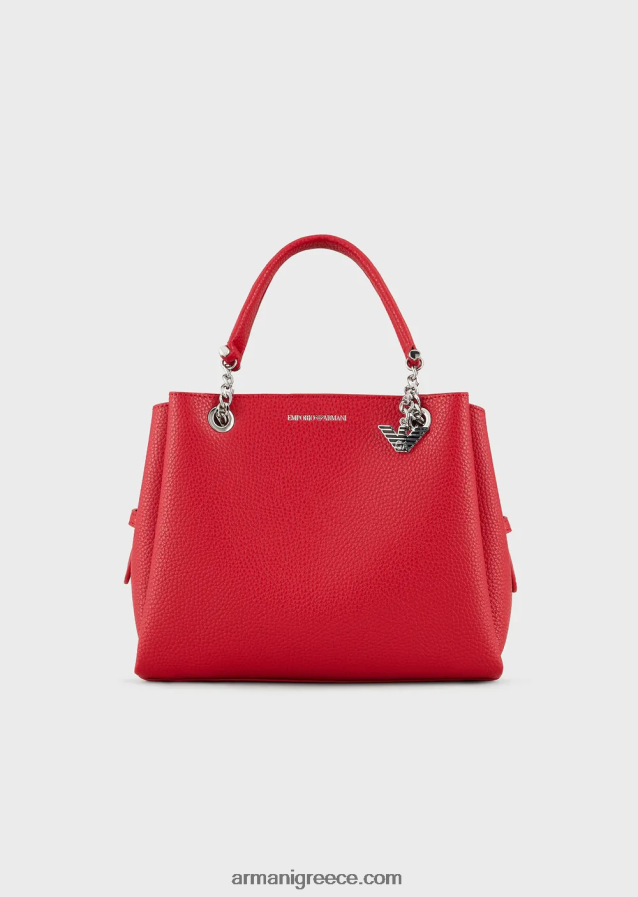 γυναίκες Armani Δερμάτινη τσάντα palmellato με γούρι αετού 4046R6728 το κόκκινο