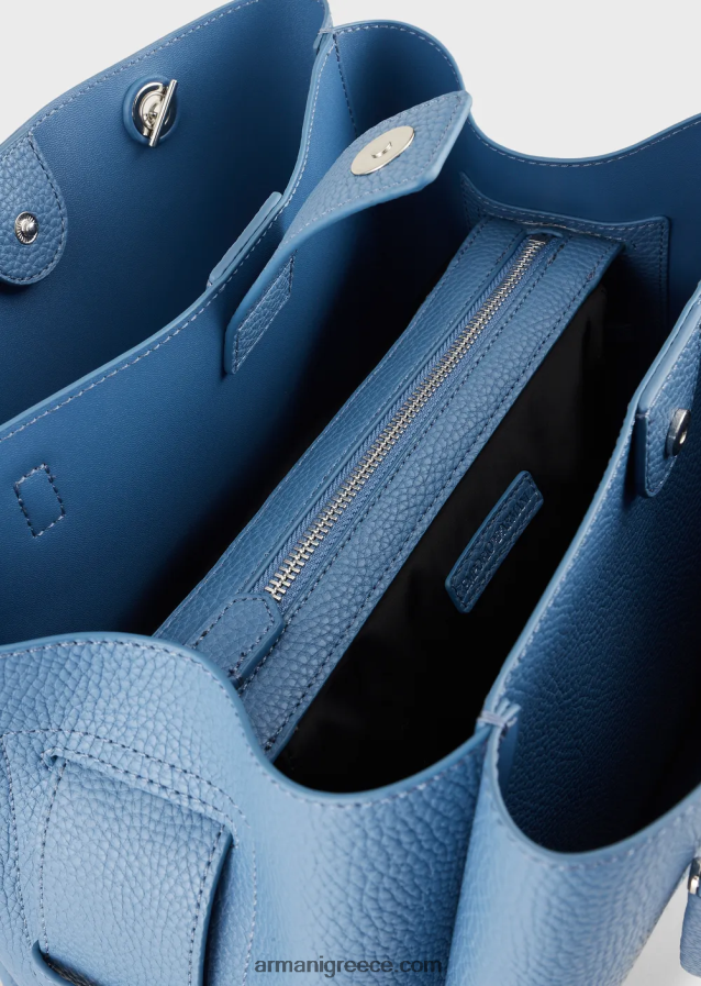 γυναίκες Armani Τσάντα shopper σε εφέ δέρματος palmellato με γούρι αετού 4046R6729 γαλανός