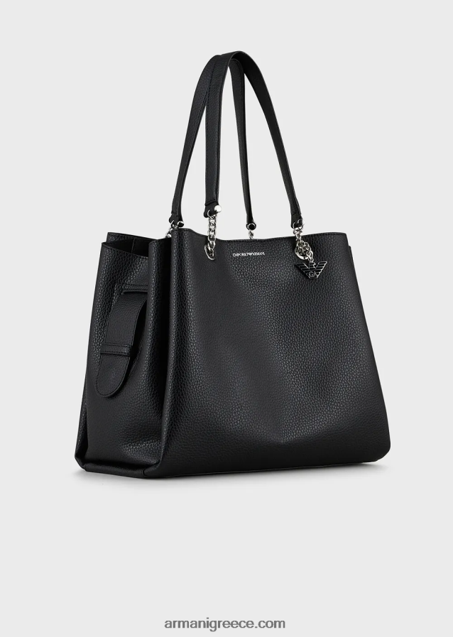 γυναίκες Armani Τσάντα shopper σε εφέ δέρματος palmellato με γούρι αετού 4046R6730 μαύρος