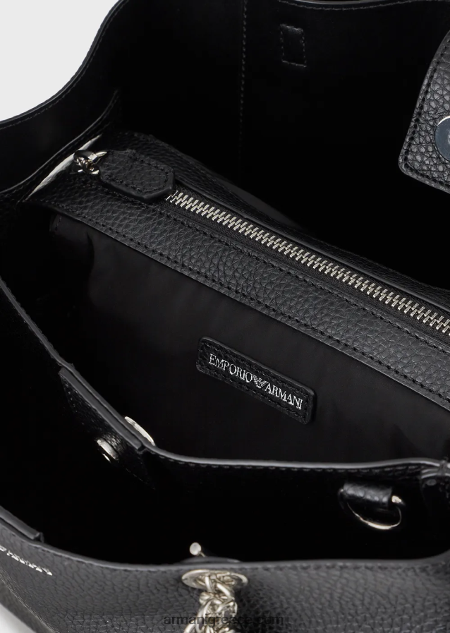 γυναίκες Armani Τσάντα shopper σε εφέ δέρματος palmellato με γούρι αετού 4046R6730 μαύρος