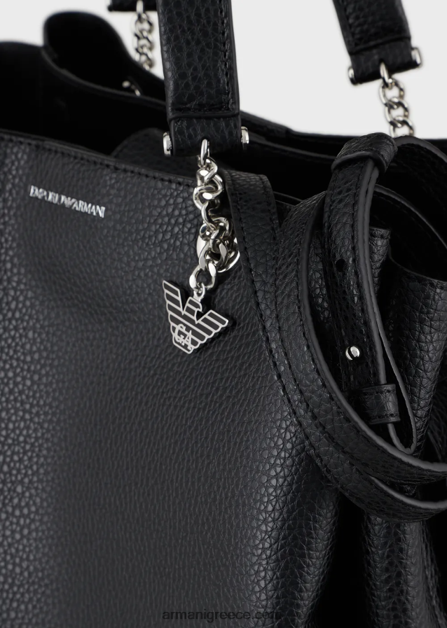 γυναίκες Armani Τσάντα shopper σε εφέ δέρματος palmellato με γούρι αετού 4046R6730 μαύρος