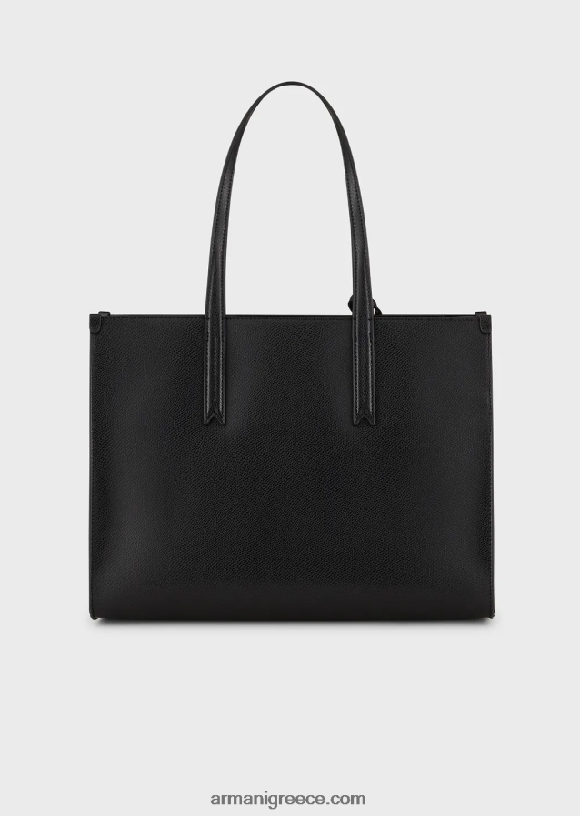 γυναίκες Armani Τσάντα shopper palmellato με φινίρισμα δέρματος με γούρι 4046R6734 μαύρος