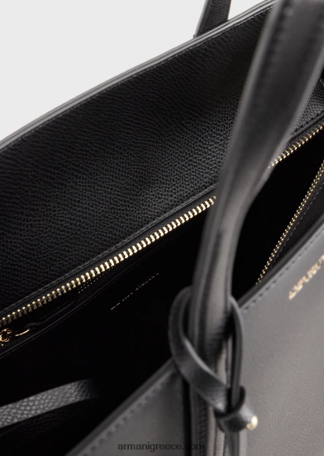 γυναίκες Armani Τσάντα shopper palmellato με φινίρισμα δέρματος με γούρι 4046R6734 μαύρος