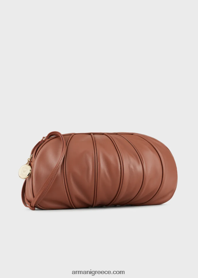 γυναίκες Armani τσαντάκι clutch μεγάλου μεγέθους με πάνελ από δέρμα νάπα 4046R6641