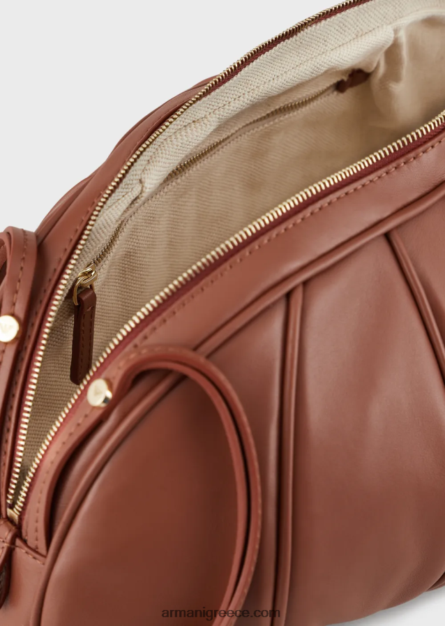 γυναίκες Armani τσαντάκι clutch μεγάλου μεγέθους με πάνελ από δέρμα νάπα 4046R6641