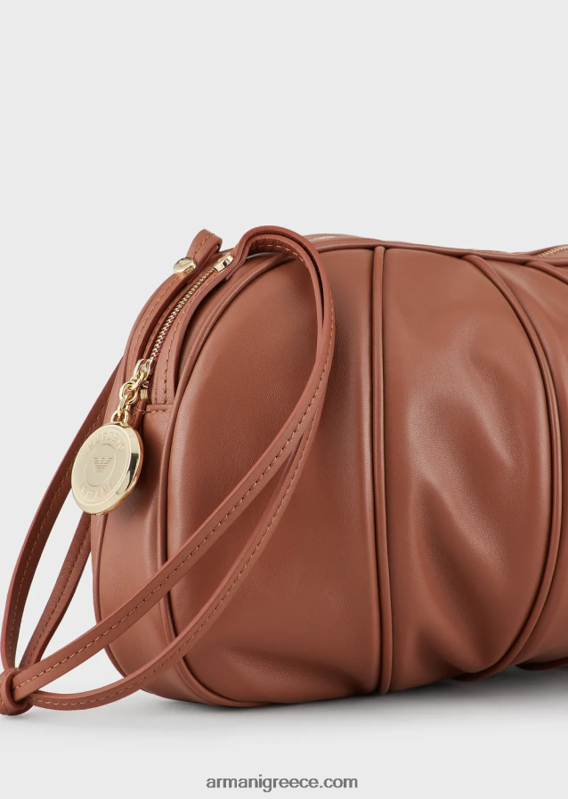 γυναίκες Armani τσαντάκι clutch μεγάλου μεγέθους με πάνελ από δέρμα νάπα 4046R6641