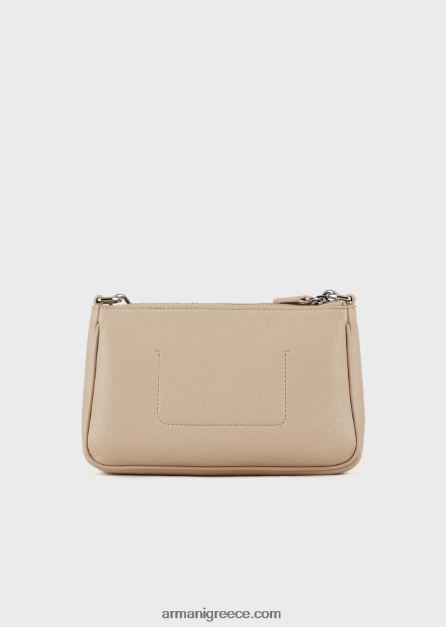 γυναίκες Armani διπλή μίνι τσάντα deer-print με ιμάντα ώμου 4046R6652 μπεζ