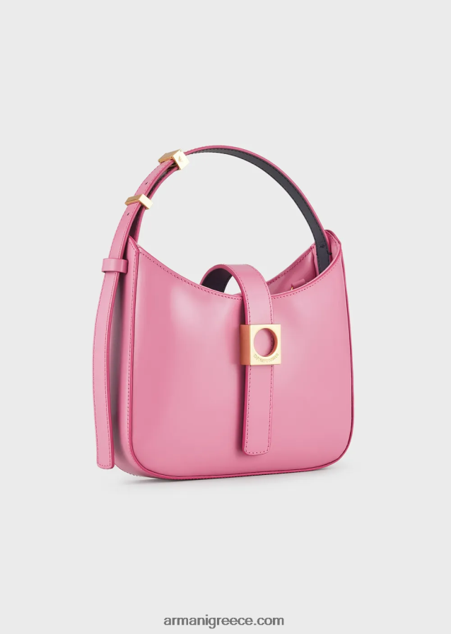 γυναίκες Armani τσάντα hobo από βουρτσισμένο δέρμα με λουράκι 4046R6635 ροζ