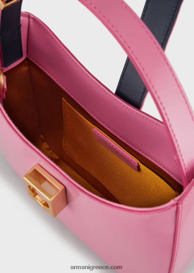 γυναίκες Armani τσάντα hobo από βουρτσισμένο δέρμα με λουράκι 4046R6635 ροζ