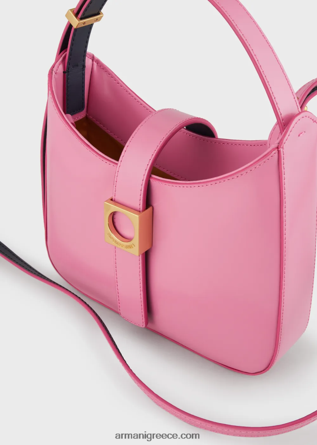 γυναίκες Armani τσάντα hobo από βουρτσισμένο δέρμα με λουράκι 4046R6635 ροζ