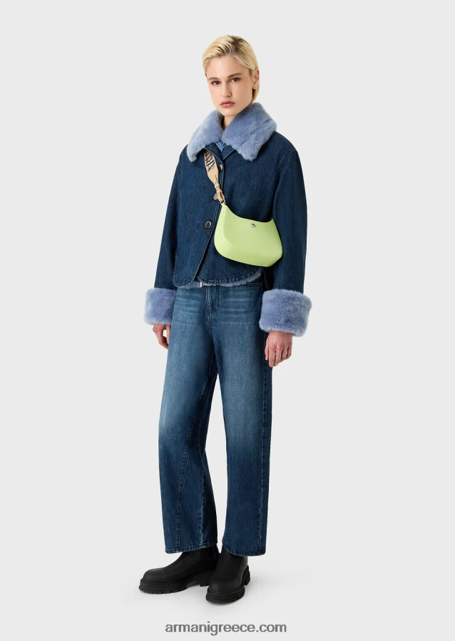 γυναίκες Armani Τσάντα ώμου από ανακυκλωμένο pvc gummy bag 4046R6644 ανοιχτό πράσινο