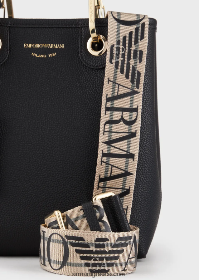 γυναίκες Armani τσάντα αγορών με στάμπα ελαφιού myea κάθετη 4046R6691 μαύρος