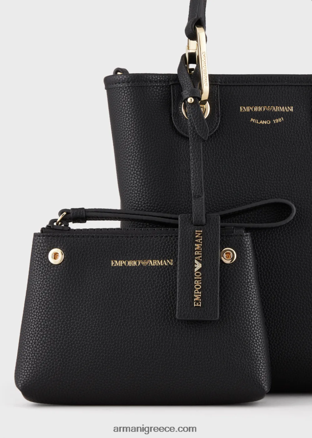γυναίκες Armani τσάντα αγορών με στάμπα ελαφιού myea κάθετη 4046R6691 μαύρος