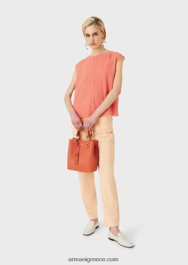 γυναίκες Armani τσάντα αγορών με στάμπα ελαφιού myea κάθετη 4046R6693 καφέ