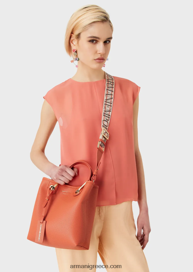 γυναίκες Armani τσάντα αγορών με στάμπα ελαφιού myea κάθετη 4046R6693 καφέ