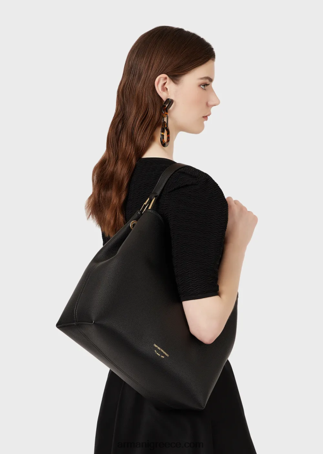 γυναίκες Armani Τσάντα ώμου myea με στάμπα ελαφιού 4046R6696 βαθύ μαύρο