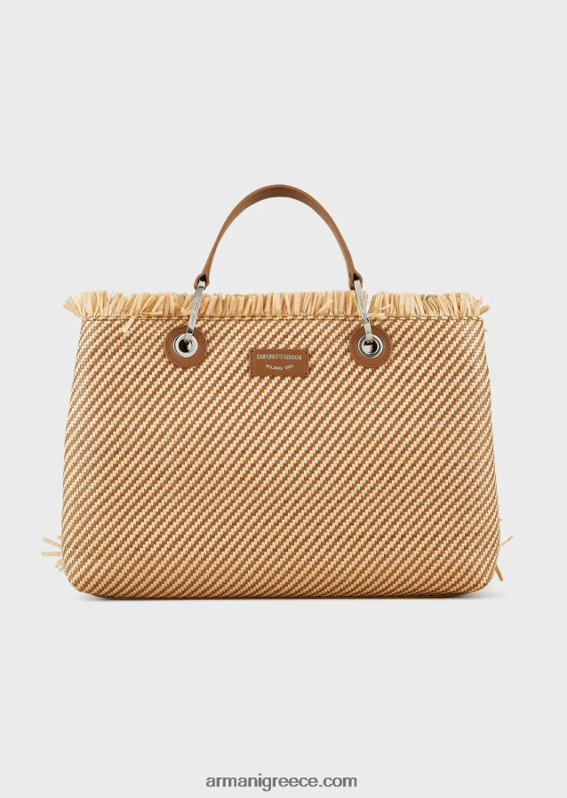 γυναίκες Armani myea bag υφαντή ψάθινη τσάντα shopper 4046R6712 βοός