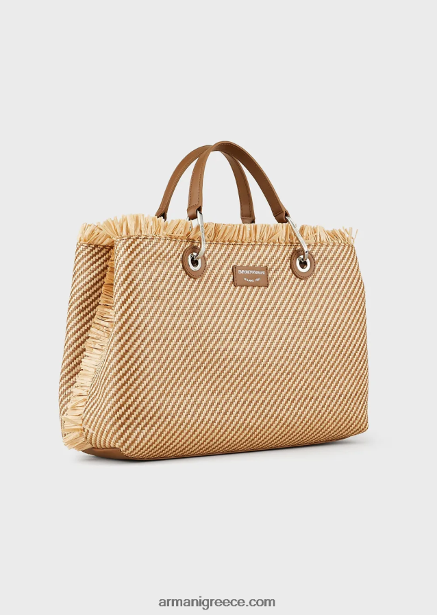 γυναίκες Armani myea bag υφαντή ψάθινη τσάντα shopper 4046R6712 βοός
