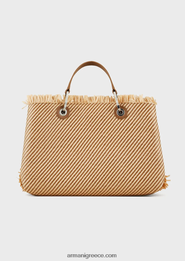 γυναίκες Armani myea bag υφαντή ψάθινη τσάντα shopper 4046R6712 βοός