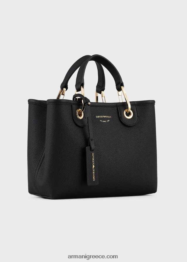 γυναίκες Armani myea bag μικρό shopper bag με στάμπα ελάφι 4046R6654 βαθύ μαύρο