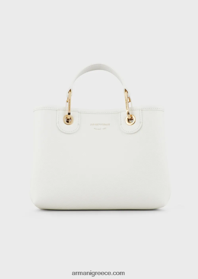 γυναίκες Armani myea bag μικρό shopper bag με στάμπα ελάφι 4046R6656 άσπρο