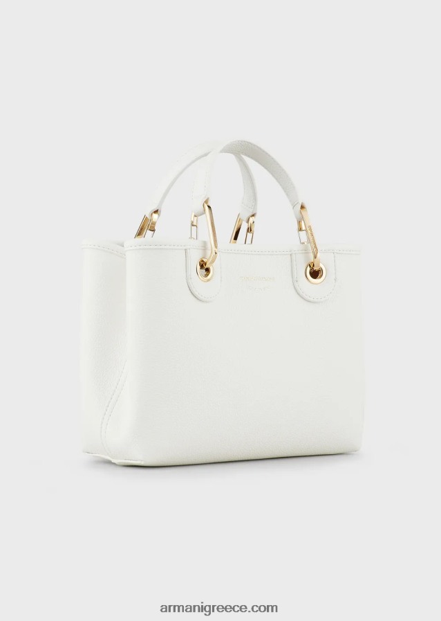 γυναίκες Armani myea bag μικρό shopper bag με στάμπα ελάφι 4046R6656 άσπρο