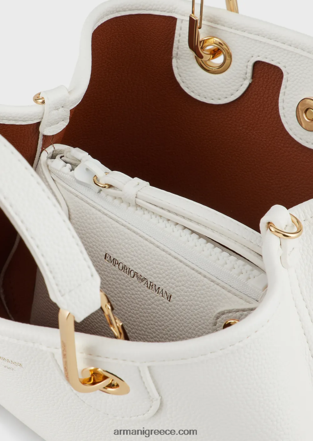 γυναίκες Armani myea bag μικρό shopper bag με στάμπα ελάφι 4046R6656 άσπρο