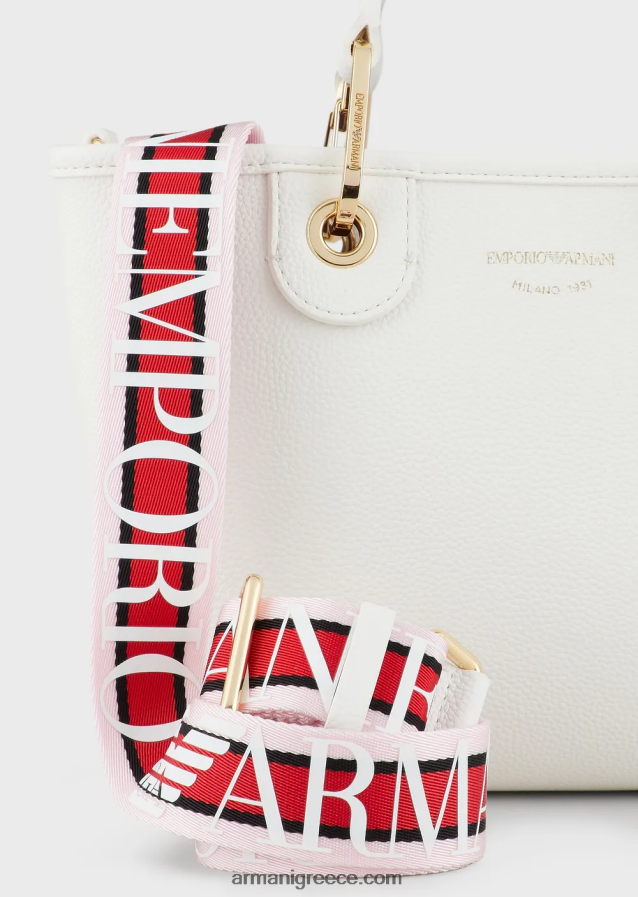 γυναίκες Armani myea bag μικρό shopper bag με στάμπα ελάφι 4046R6656 άσπρο