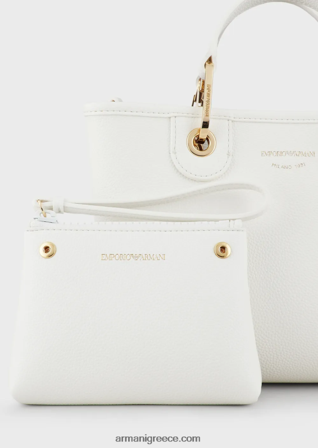 γυναίκες Armani myea bag μικρό shopper bag με στάμπα ελάφι 4046R6656 άσπρο