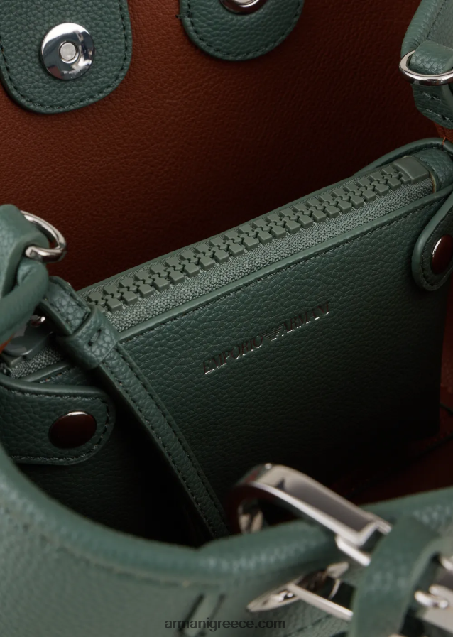 γυναίκες Armani myea bag μικρό shopper bag με στάμπα ελάφι 4046R6661 πράσινος