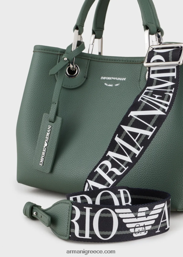 γυναίκες Armani myea bag μικρό shopper bag με στάμπα ελάφι 4046R6661 πράσινος
